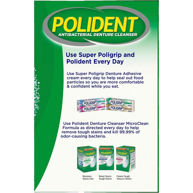 Polident 3 Minute, Antibacterial Denture Cleanser 120 ea (Pack of 2) - Image 3