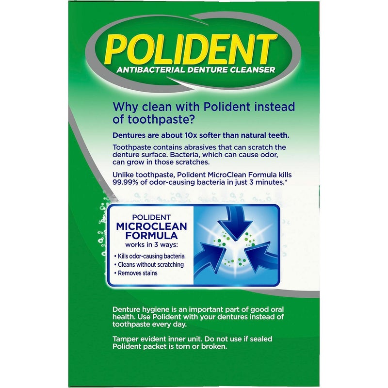 Polident 3 Minute, Antibacterial Denture Cleanser 120 ea (Pack of 2) - Image 4