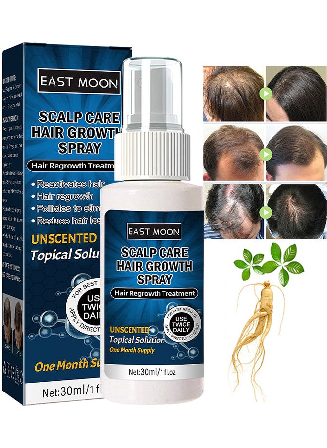 East Moon - Scalp Care Hair Growth Spray, Ultra Hair Growth Formula Serum Spray, Damaged Dry Hair, Hair Regrowth for Thicker Longer Fuller Hair, 30ML - Image 1