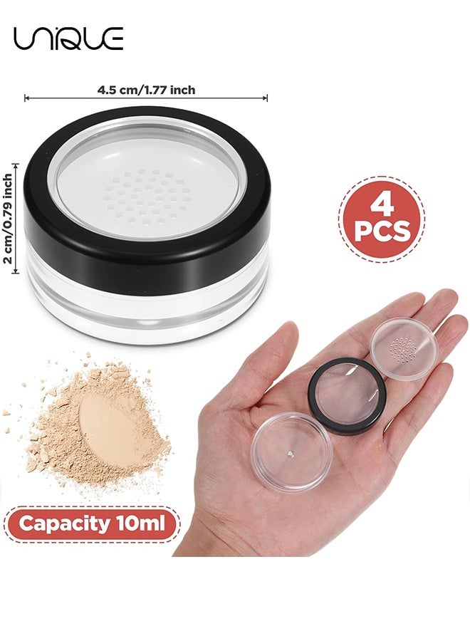 Unique 4Pcs 10ml Loose Powder Containers for Women Girls Refillable Empty Makeup Powder Container Reusable No Leak Compact with Rotatable Sifter - Image 2
