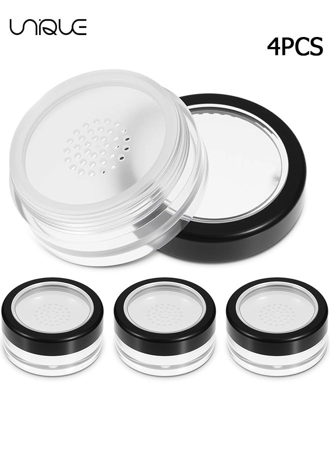 Unique 4Pcs 10ml Loose Powder Containers for Women Girls Refillable Empty Makeup Powder Container Reusable No Leak Compact with Rotatable Sifter - Image 1