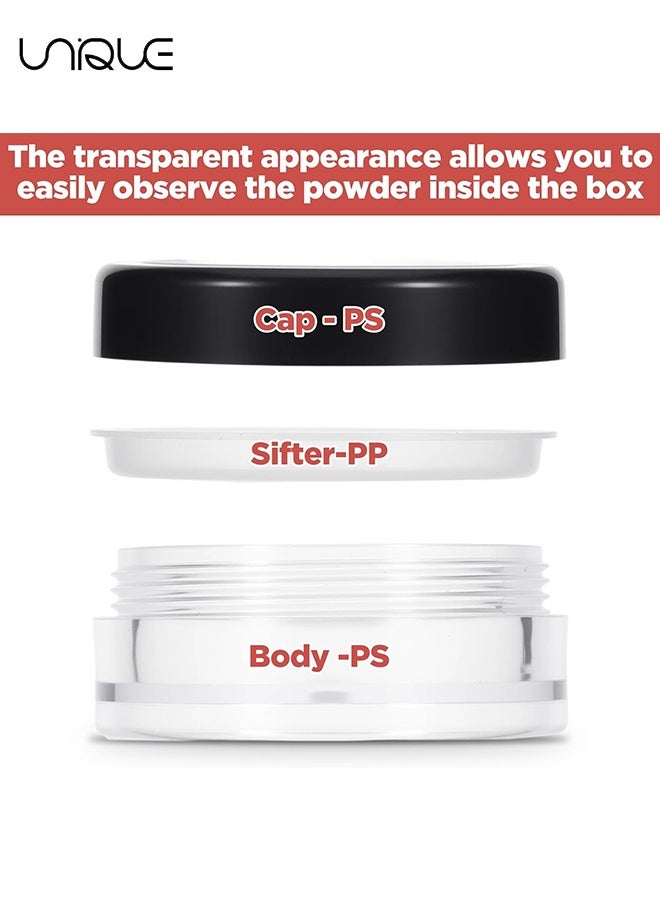Unique 4Pcs 10ml Loose Powder Containers for Women Girls Refillable Empty Makeup Powder Container Reusable No Leak Compact with Rotatable Sifter - Image 3