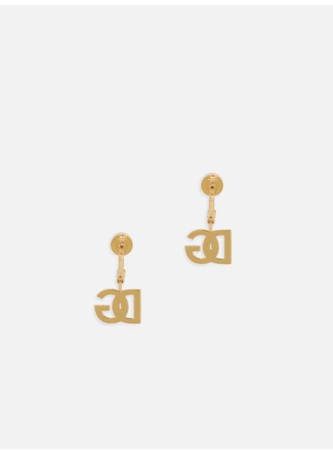 D&G Crystal-Embellished DG Drop Earrings - Gold-Tone & Sparkling Stones for Luxury Evening & Party Looks - Image 2