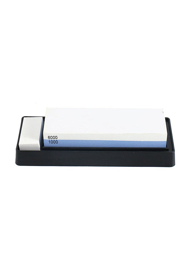 Generic - Knife Sharpening Stone Set 1000/6000 2 Side Whetstone Knife Sharpener Wet Stone Sharpening Kit with Non Slip Base Flattening Stone Kitchen Waterstone Hard Plastic BOX - Image 1