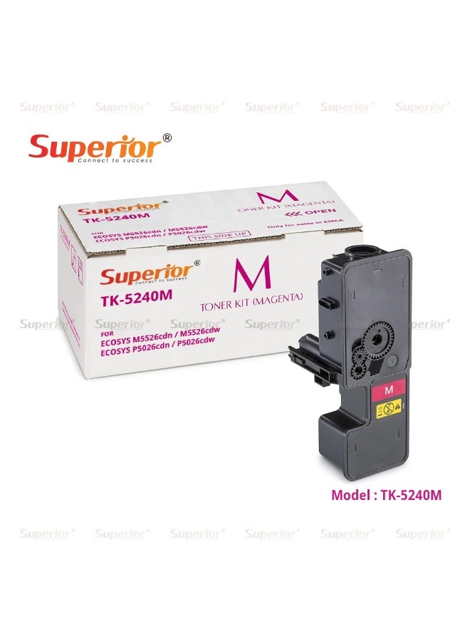 SOS Superior Superior TK-5240M Magenta High Yield Compatible Toner Cartridge – For Kyocera ECOSYS M5526cdn / M5526cdw, ECOSYS P5026cdn / P5026cdw - Image 1