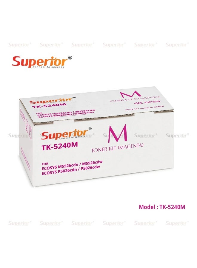 SOS Superior Superior TK-5240M Magenta High Yield Compatible Toner Cartridge – For Kyocera ECOSYS M5526cdn / M5526cdw, ECOSYS P5026cdn / P5026cdw - Image 2