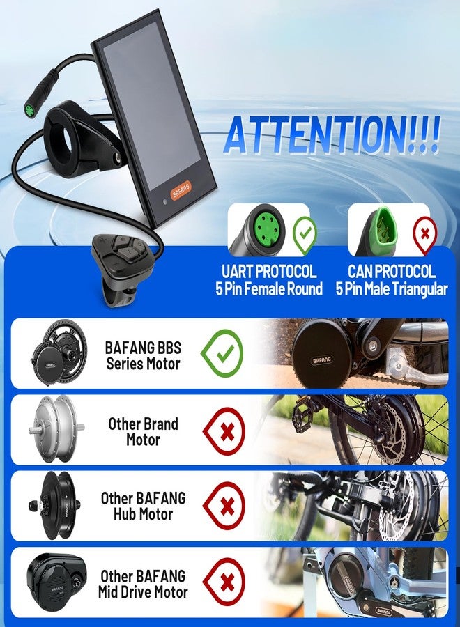 BAFANG Ebike Display DPC18 for BBS01B BBS02B BBSHD UART Version Mid Drive Motor, 0-9 Pedal Assist Levels E-Bike Computer Display - Image 4