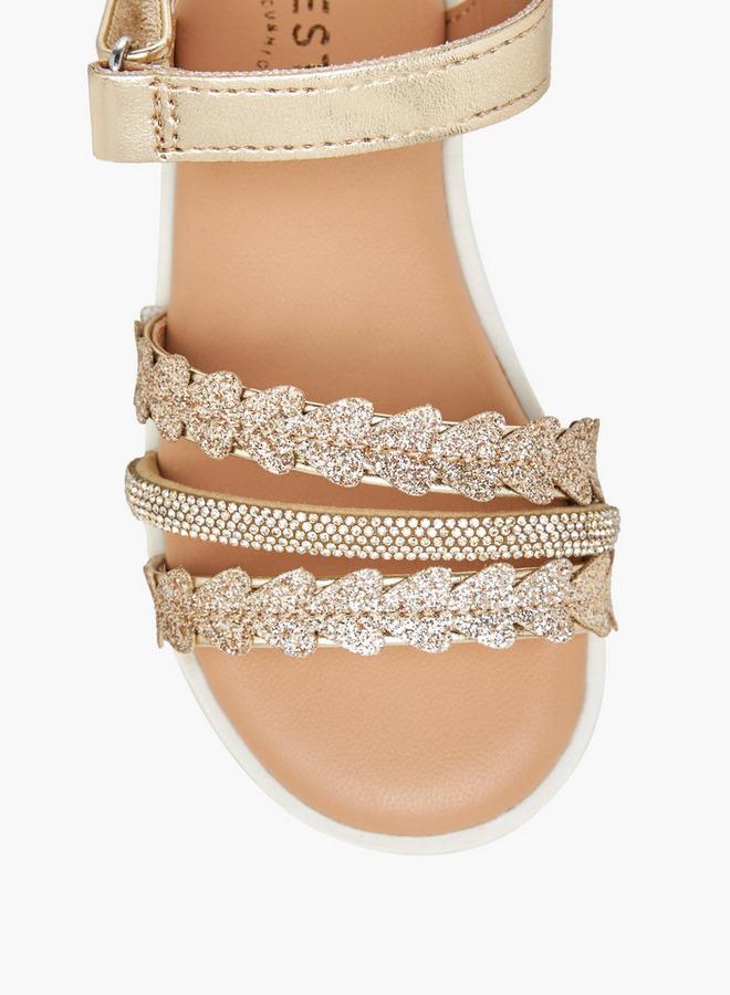Celeste Girls Embellished Hook & Loop Sandals - Image 3