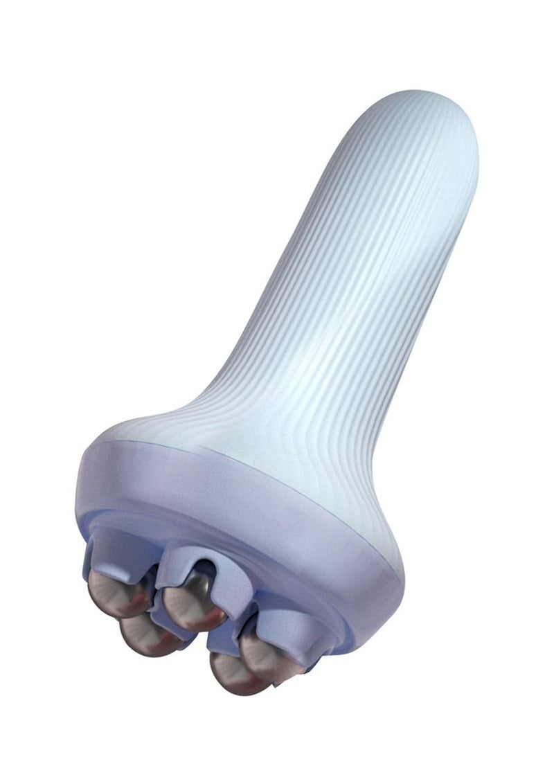 MileMelo 5 Magnetic Beads Massager, Abdominal Burning Rotating Magnetic Beads Massage Roller Handheld 360 Degrees Blue  - Image 1