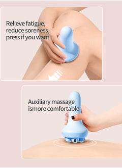 MileMelo 5 Magnetic Beads Massager, Abdominal Burning Rotating Magnetic Beads Massage Roller Handheld 360 Degrees Blue  - Image 4