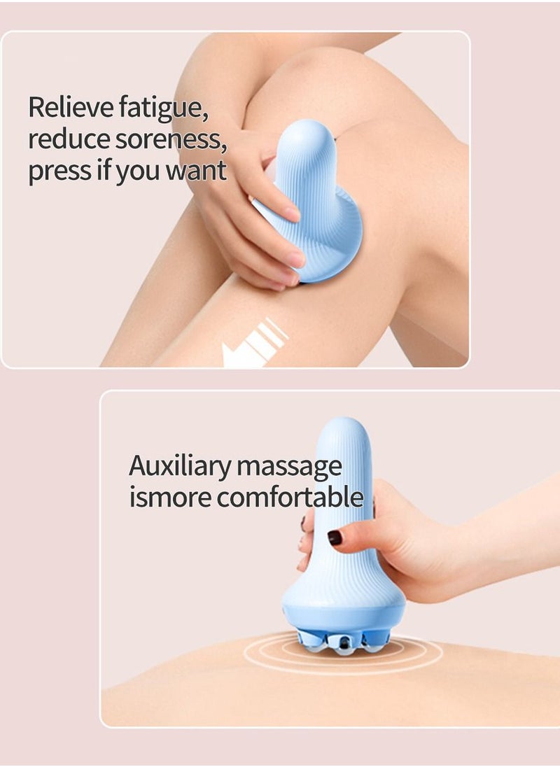 MileMelo 5 Magnetic Beads Massager, Abdominal Burning Rotating Magnetic Beads Massage Roller Handheld 360 Degrees Blue  - Image 4