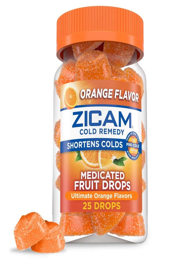 Zicam Cold Remedy Zinc Medicated Fruit Drops, Ultimate Orange, 25 Count (Pack of 1) - Image 1