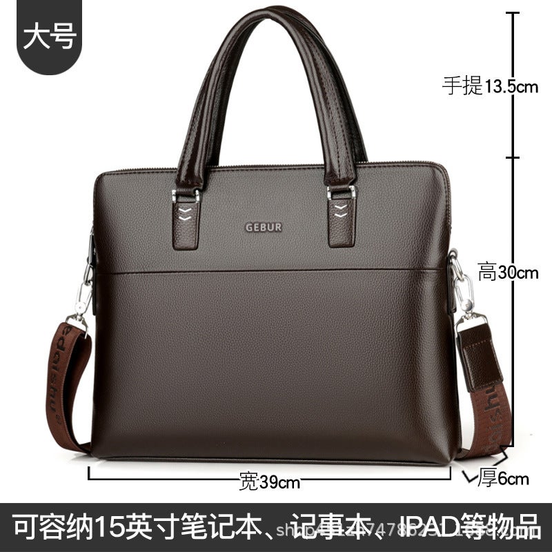 New Men'S Bag Shoulder Bag Crossbody Bag Men'S Casual Bag Horizontal Men'S Backpack Business Official Document Leather Bag - Image 1