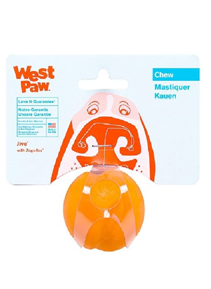 West Paw Design Jive Dog Ball Toy Orange Large - Image 1