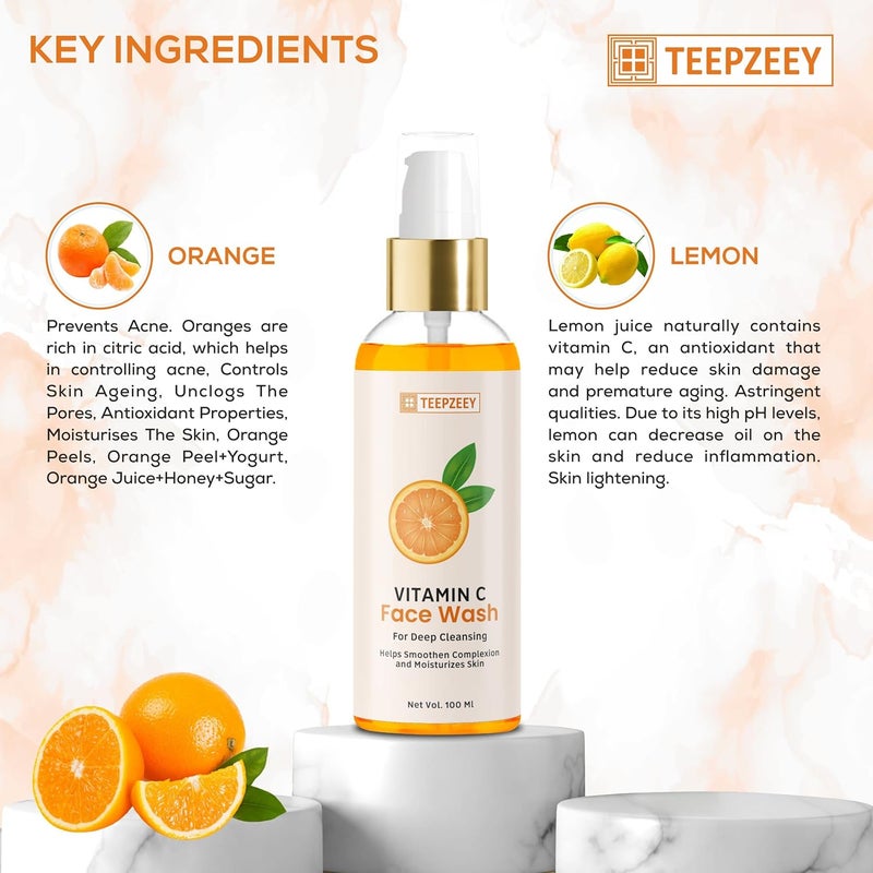 La Rostro Combo of Vitamin C Face Wash For Acne And Pimple 2 Piece 100ml And Red Onion Shampoo For Anti Hair Fall Anti Dandruff 200ml - Image 4