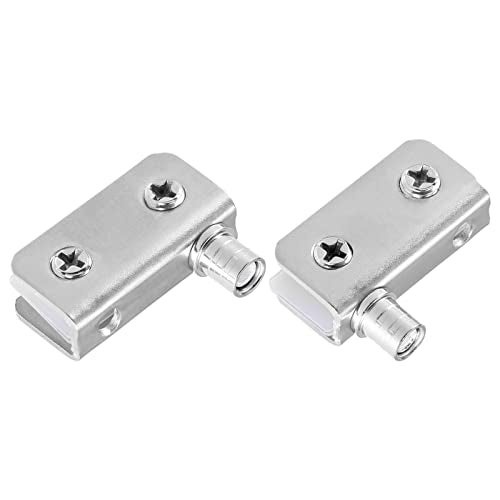 METALLIXITY Glass Door Pivot Hinge (for 5-8mm Thickness) 2Pcs, Stainless Steel Adjustable Glass Clips Clamp - for Furniture Repair, Bedroom, Silver Tone - Image 1