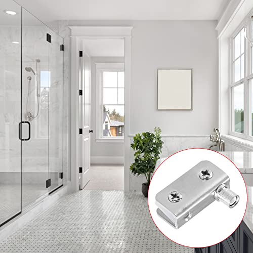 METALLIXITY Glass Door Pivot Hinge (for 5-8mm Thickness) 2Pcs, Stainless Steel Adjustable Glass Clips Clamp - for Furniture Repair, Bedroom, Silver Tone - Image 3
