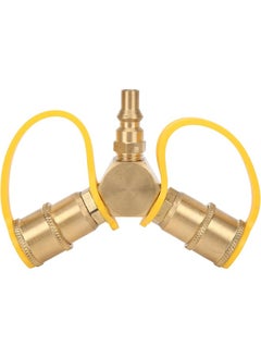 2 Ways 1/4in RV Propane NPT Quick Connect Y Splitter Adapter for Propane Hose Connector Kit