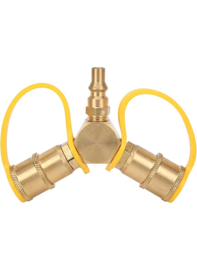 klarako - 2 Ways 1/4in RV Propane NPT Quick Connect Y Splitter Adapter for Propane Hose Connector Kit - Image 1