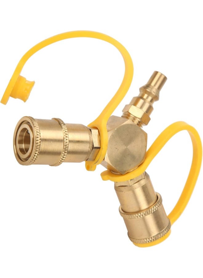 klarako - 2 Ways 1/4in RV Propane NPT Quick Connect Y Splitter Adapter for Propane Hose Connector Kit - Image 1