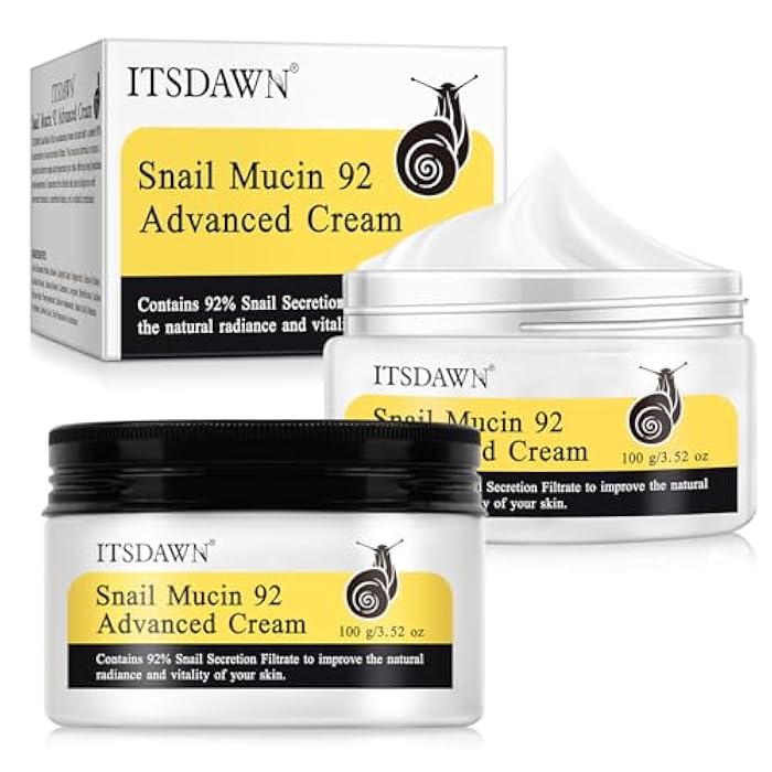 ITSDAWN 2 Pack Snail Mucin 92% Face Cream 100g, Moisturizer Hydrating Cream for Dry & Sensitive Skin, All Skin Types - Image 1