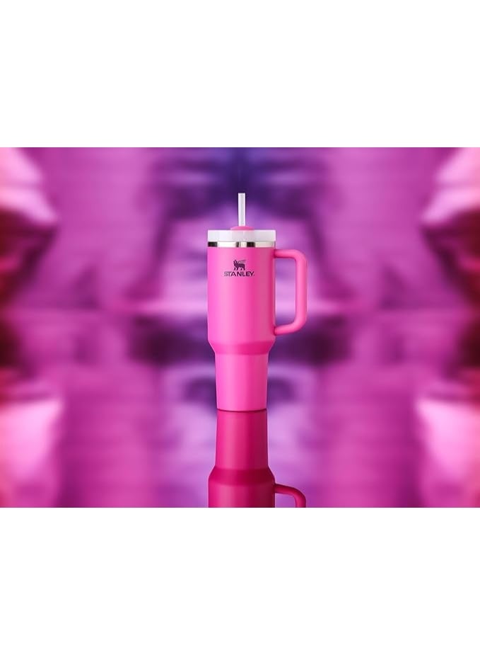 Stanley cup 40 oz Thermal Mug with Straw and Handle, 1200 ml Coffee Mug To Go, Double-Walled Stainless Steel Vacuum Insulated Mug with Lid, Portable Car Mug for Hot and Cold Drinks (Pink) - Image 4