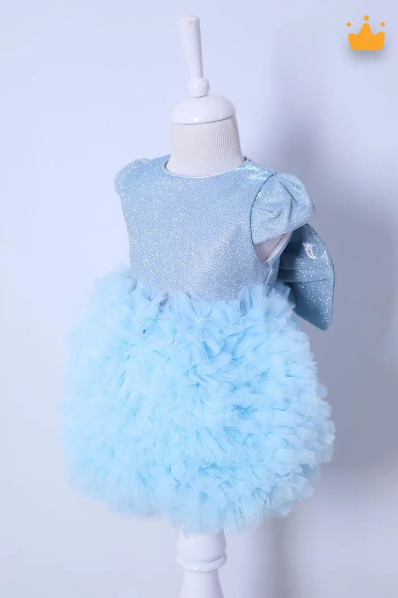 بيبي هولا Elsa Tutu Sparkly Baby Girl Child Blue Special Occasion Puffy Party Holiday Dress