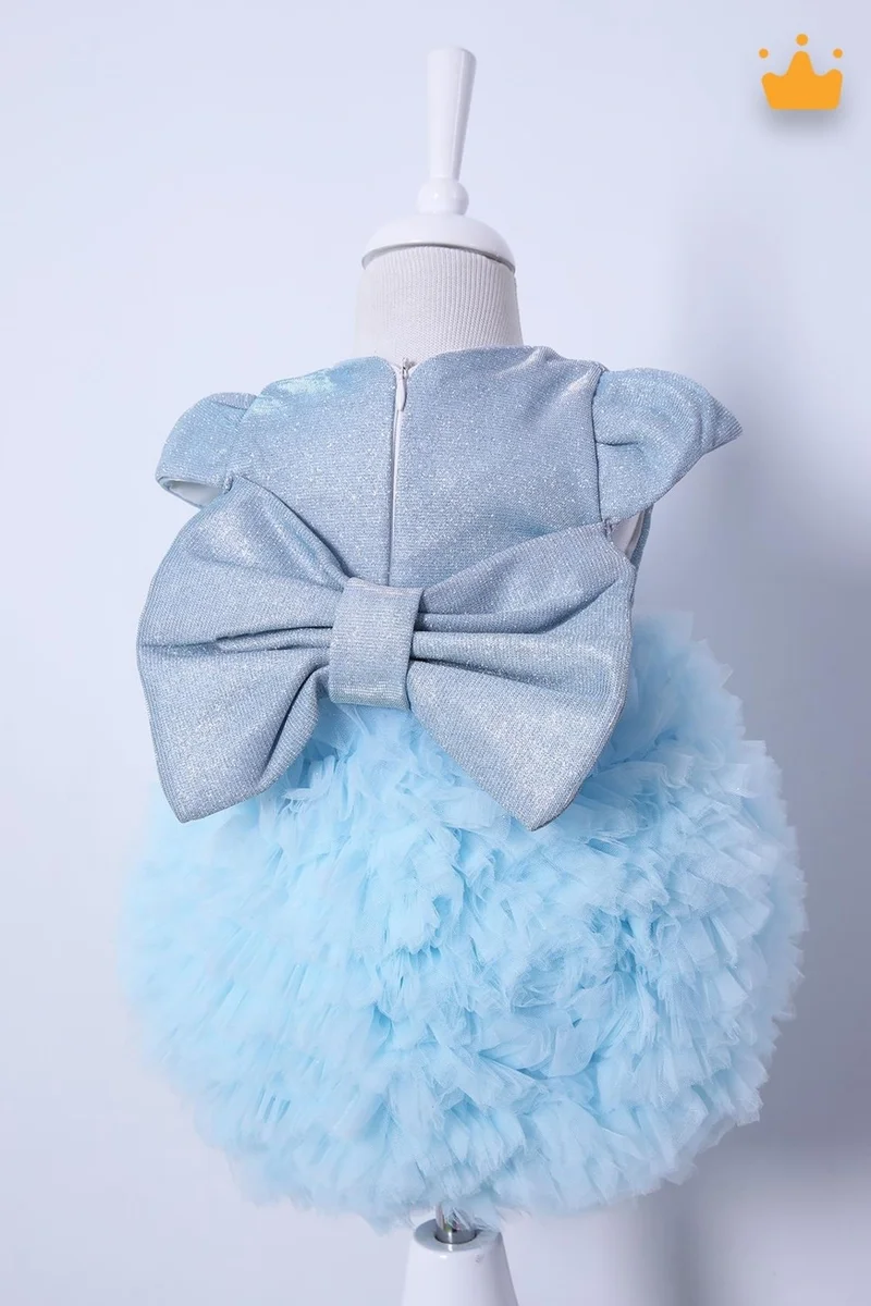 بيبي هولا Elsa Tutu Sparkly Baby Girl Child Blue Special Occasion Puffy Party Holiday Dress