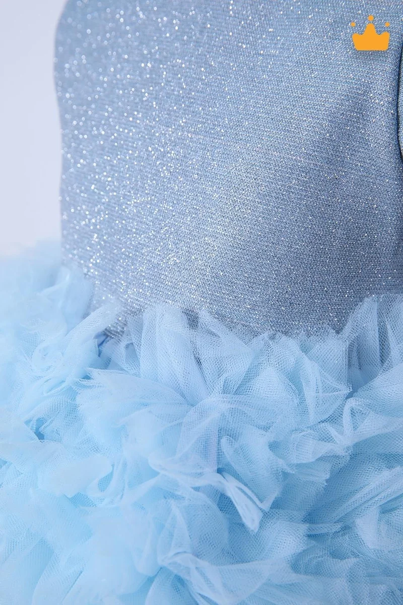 بيبي هولا Elsa Tutu Sparkly Baby Girl Child Blue Special Occasion Puffy Party Holiday Dress