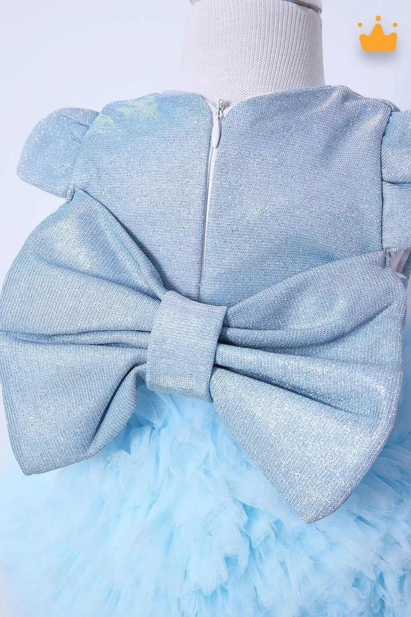 بيبي هولا Elsa Tutu Sparkly Baby Girl Child Blue Special Occasion Puffy Party Holiday Dress