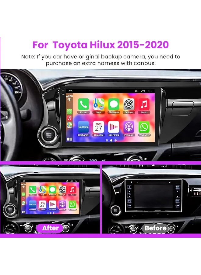 Vierex Fit Toyota Hilux Android Car Stereo Hilux 2015-2020 With Apple Carplay Android Auto Wireless AHD Camera Included Fast Interface Bluetooth WiFi DSP FM&AM (8+128GB 2K Screen 360D) - Image 2