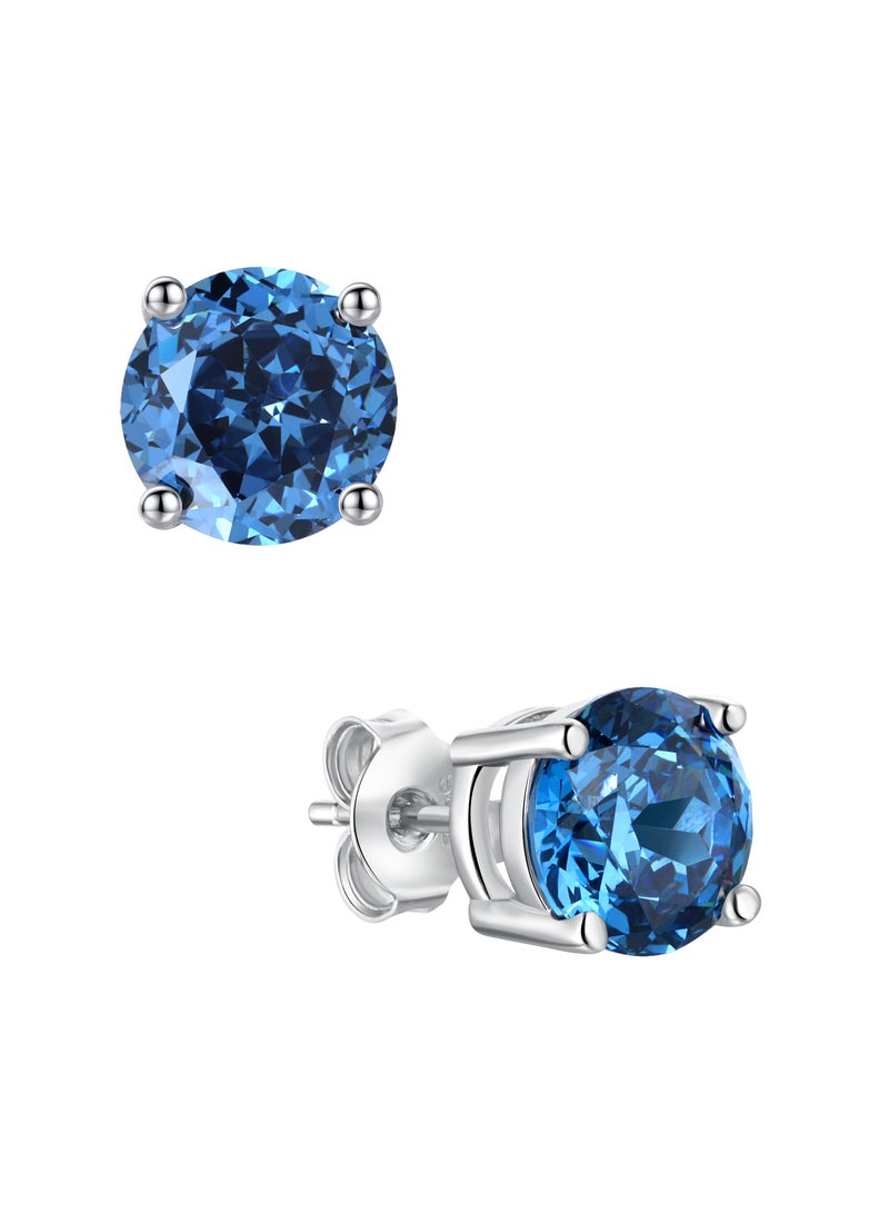 غَيْرُ مَألُوف أقراط عالية الكربون بتقليد الماس الأزرق بوزن 2+2 قيراط، سديم لاجون - Image 2