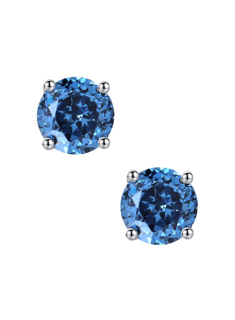 غَيْرُ مَألُوف أقراط عالية الكربون بتقليد الماس الأزرق بوزن 2+2 قيراط، سديم لاجون - Image 1