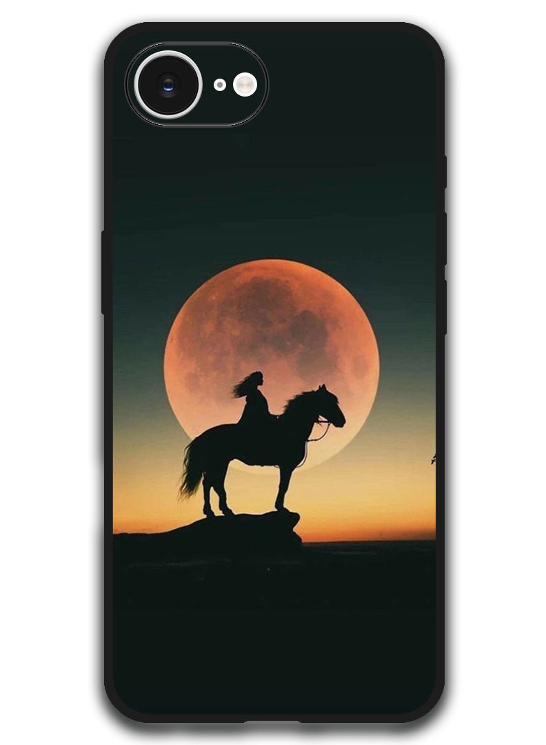 Theodor Case Compatible with Apple iPhone 17e / 16e 6.1 Inch Protection Shockproof Bumper Cover - Majestic Horse Sunset - Image 1