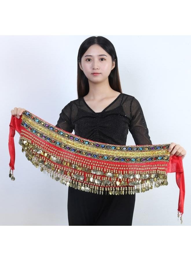 yongsheng Women Belly Dance Skirt Belly Dance Costume Belt Belly Dancing Hip Scarf Dancer Hipscarf Beads Coins for Ladies Girls，Hip Scarf Belly Dance Belt  - Image 1