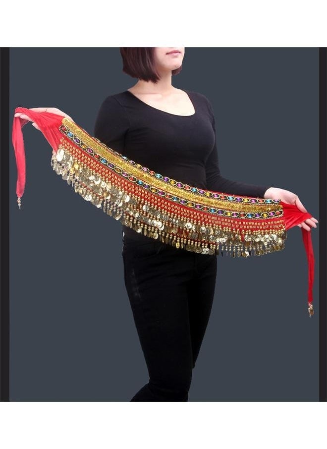 yongsheng Women Belly Dance Skirt Belly Dance Costume Belt Belly Dancing Hip Scarf Dancer Hipscarf Beads Coins for Ladies Girls，Hip Scarf Belly Dance Belt  - Image 4