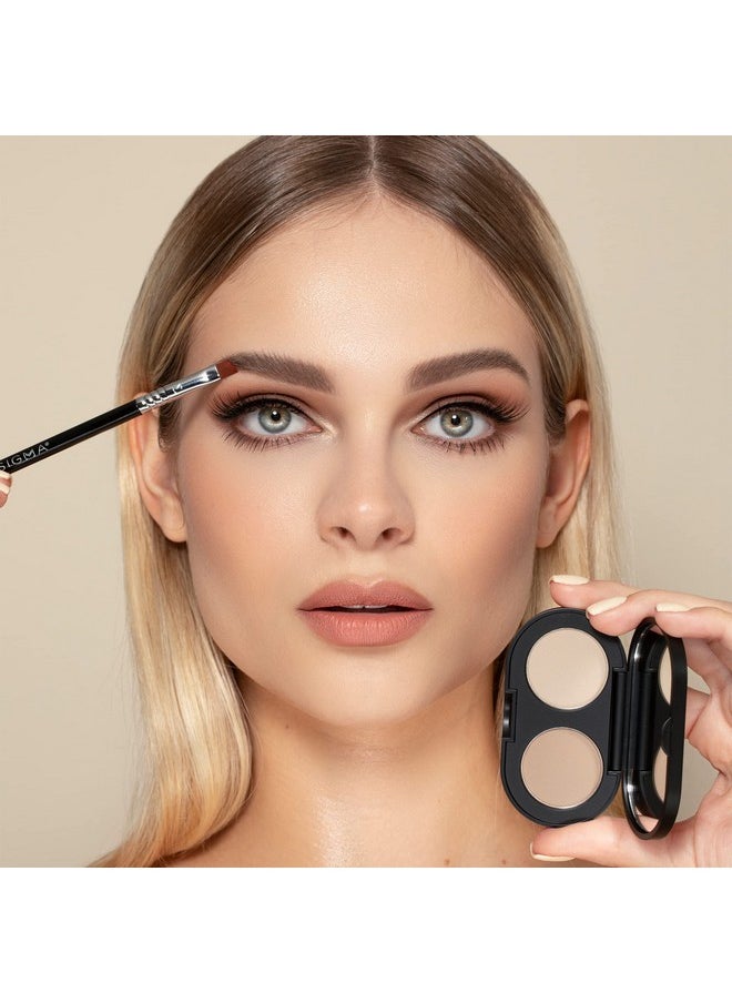Sigma Beauty - Color + Shape Brow Powder Duo Eye Brow Palette For Natural, Defined Brows Dark And Light Brow Powder To Tint And Highlight Vegan, Paraban Free, Sulfate Free Brow Make Up Mirror Included Medium - Image 1