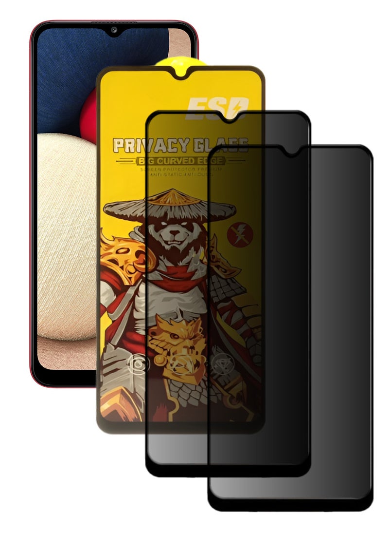 ESD 2 Pieces Tempered Dustproof Privacy Glass Screen Protector Compatible For Samsung Galaxy A02s - Image 1