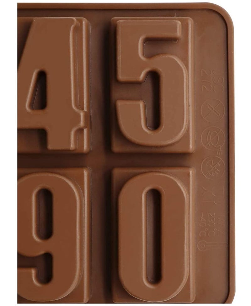 MoldBerry MoldBerry Number Chocolate Mould Silicone 10 Cavity 0 to 9 Number Candy Mold Baking Tools for Cake Decoration Chocolate Ice JellO Candle Pack of 1 Multi Color - Image 5