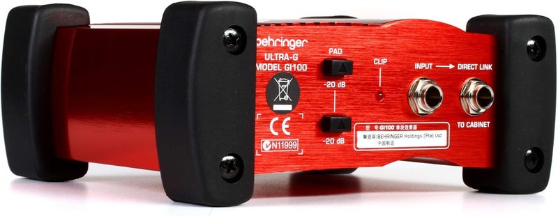 Behringer Gi100 Professional Battery/Phantom Powered Di-Box With Guitar Speaker Emulation