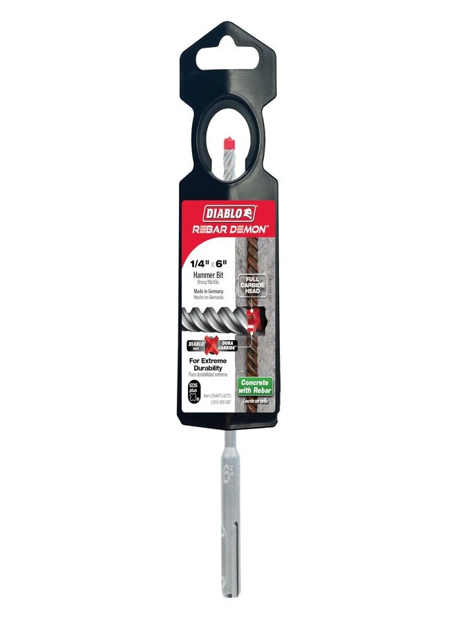 ديابلو مثقاب مطرقة فرويد ديابلو ديابلو DMAPL4070 مقاس 1/4 بوصة × 4 بوصة × 6 بوصة، ريبار ديمون SDS-Plus ذو رأس كربيد كامل رباعي القواطع - Image 2