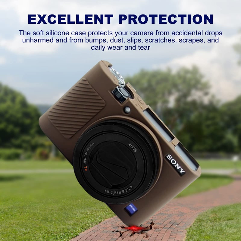 Easy Hood RX100 VII Case,Soft Silicone Protective Cover Protector Skin for Sony DSC-RX100 III RX100 V RX100 IV RX100 VII Digital Camera (Black) - Image 2