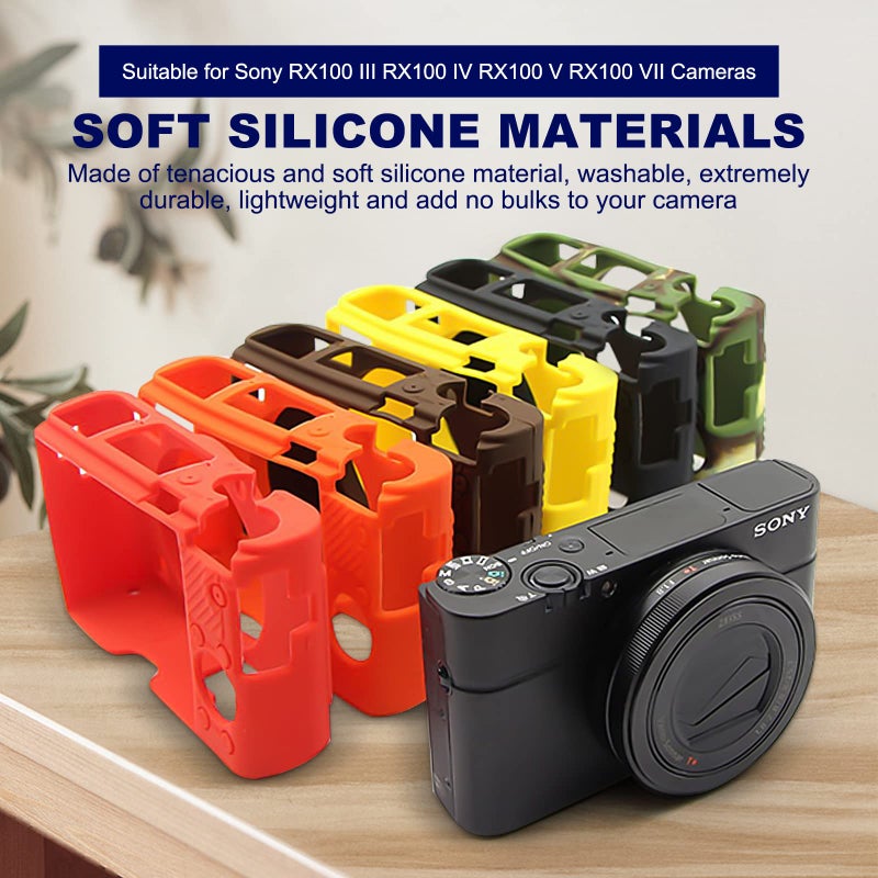 Easy Hood RX100 VII Case,Soft Silicone Protective Cover Protector Skin for Sony DSC-RX100 III RX100 V RX100 IV RX100 VII Digital Camera (Black) - Image 3