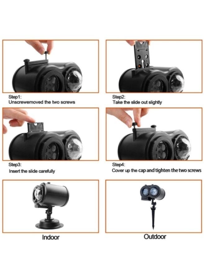 GGEROU Snowflake Projector Lights, Rotating Highlight Dynamic LED Snow Light Projection, 16 Patterns  - Image 5