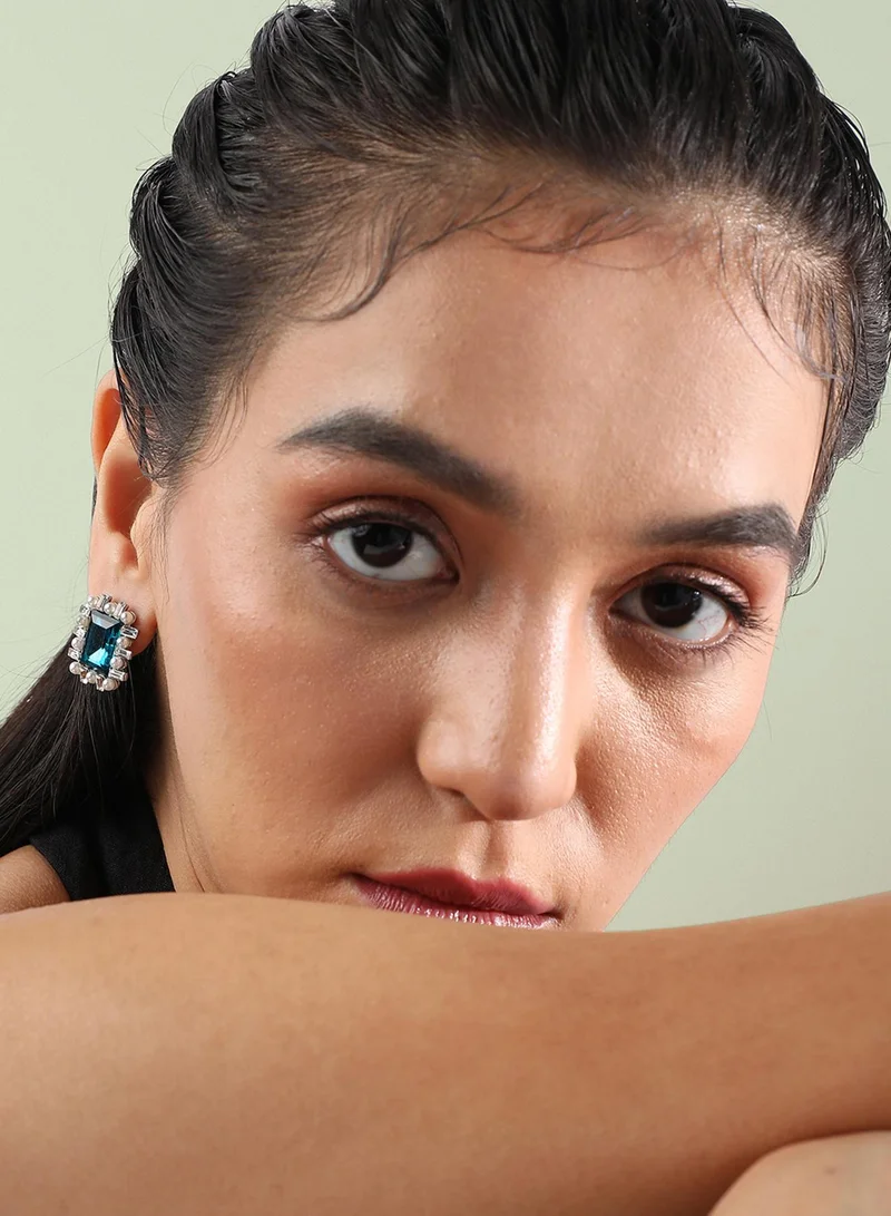 سوهي أقراط سواريه من الياقوت - التوباز الأزرق