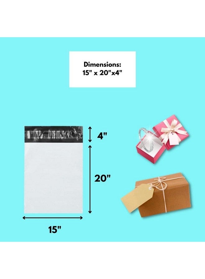 باكيدجينج سابلايز باي ميل Psbm توسيع بولي البريدية 15X20 بوصة 100 حزمة قابلة للتوسيع مغلف شحن معزز للعناصر الضخمة مثل الكتب والملابس الختم الذاتي أبيض/رمادي - Image 4