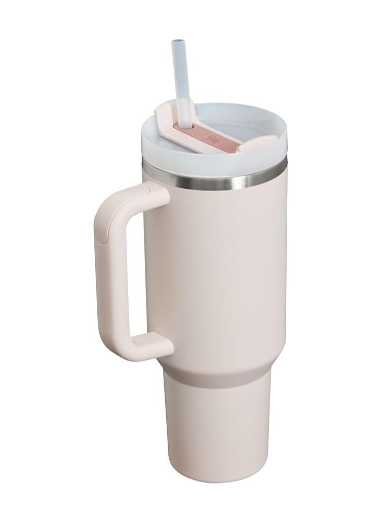 Generic - Quencher H2.0 FlowState Stainless Steel Vacuum Insulated Tumbler with Lid and Straw Rose Quartz 40 Oz - Image 1