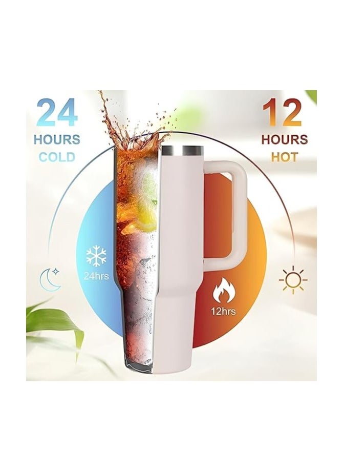 Generic - Quencher H2.0 FlowState Stainless Steel Vacuum Insulated Tumbler with Lid and Straw Rose Quartz 40 Oz - Image 1