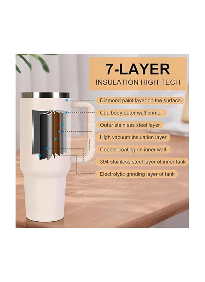 Generic - Quencher H2.0 FlowState Stainless Steel Vacuum Insulated Tumbler with Lid and Straw Rose Quartz 40 Oz - Image 1
