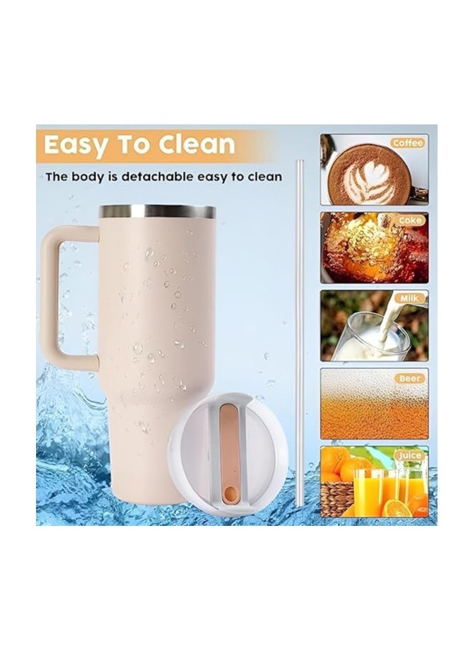 Generic - Quencher H2.0 FlowState Stainless Steel Vacuum Insulated Tumbler with Lid and Straw Rose Quartz 40 Oz - Image 1